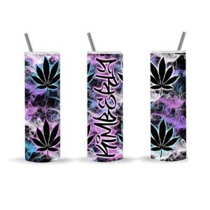 Personalized stoner tumbler 20oz with lid and straw